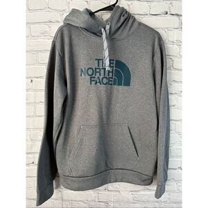 The North Face Half Dome Pullover Hoodie Men’s Medium Gray Teal Logo